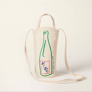 Kate Spade Target Embroidered Canvas Wine Bottle Tote Crossbody NWT